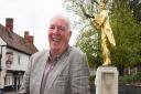 Roy Brame, town and district councillor at the Thomas Paine statue in Thetford