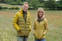 Chris Packham and Michaela Strachan at Wild Ken Hill, from where the new series of Springwatch will be broadcast