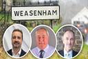 Left to right: district councillors Roger Atterwill, Mark Kiddle-Morris and Robert Hambidge have been appointed to form a temporary parish council in Weasenham.