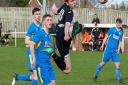 Ryan Pearson headed Swaffham Town into the lead against King's Lynn Reserves on Friday evening Picture: EDDIE DEANE