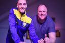 Matty Castellan, pictured here with manager (R) Gary Setchell, has signed an 18-month contract at King's Lynn Town. Picture: Ian Burt