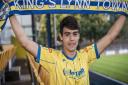 King's Lynn Town youth and reserve team talent Dylan Edge signs a contract with the club. Picture: Matthew Usher.