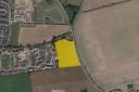 The 44 properties are proposed to go on land (highlighted) off South Pickenham Road, at the southern tip of Swaffham