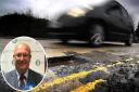 Norfolk County Council's bill to repair roads has soared by 20pc. Inset: Graham Plant, cabinet member for highways, infrastructure and transport