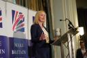 Liz Truss gives a speech during the Conservative Party conference