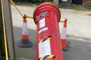 A Royal Mail postbox was torn from the ground by a reversing truck in Roughton