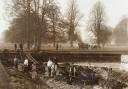 Moat work at Oxburgh Hall in the 19th century.