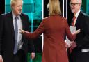 Handout photo issued by ITV of newscaster Julie Etchingham, Boris Johnson and Jeremy Corbyn after the Election head-to-head debate on ITV, prior to the General Election on December 12.  Pic: ITV/PA Wire
