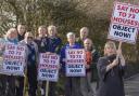 Residents of Saham Road and Watton protest over the housing plan for the area. Picture: Matthew Usher.