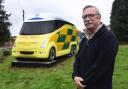 Phil Bevan, designer of the new Integroe fully electric ambulance with a reduced carbon footprint, at Swaffham.