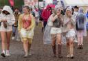 Festivalgoers at Reading were caught in Saturday’s downpours (Jeff Moore/PA)