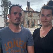 Alex Cockburn and Thomas Longhurst, who are among the families affected in the blaze and in search of accommodation