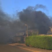 Firefighters are battling a blaze in Ashill near Swaffham.