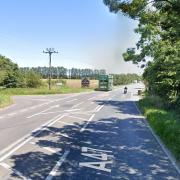 The A47 at Sporle near Swaffham has been closed after a crash