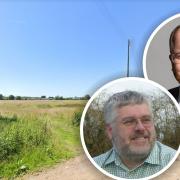 Both councillor Timothy Birt, lower inset, and George Freeman MP had raised objections to the plan to build the 54 homes on land off Swaffham Road, on the edge of Watton.
