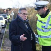 PCC Lorne Green with Inspector for Roads Policing, Jonathan Chapman in Great Yarmouth. Picture: ANTONY KELLY