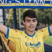 King's Lynn Town youth and reserve team talent Dylan Edge signs a contract with the club. Picture: Matthew Usher.