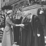 The Queen visiting Norwich City Hall in 1957