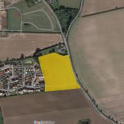 The 44 properties are proposed to go on land (highlighted) off South Pickenham Road, at the southern tip of Swaffham