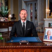 Norway’s King Haakon at the palace in Oslo (Heiko Junge/AP)