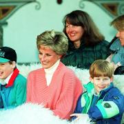 The Princess of Wales and her two sons, Princess William and Prince Harry in Austria in 1994 (Martin Keene/PA)