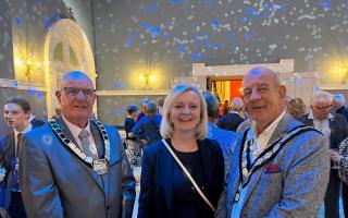 Liz Truss MP with the Chairman of Breckland Council and Mayor of Swaffham
